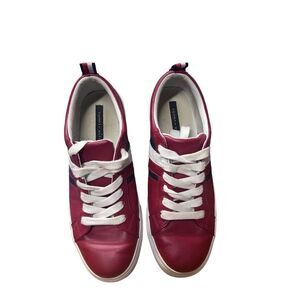 Tommy Hilfiger‎ Red Leather LaceUp Stripe Sneaker Size 7.5M